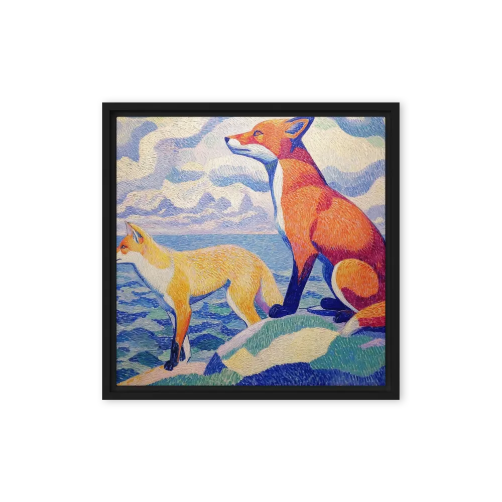 Coastal Foxes 
 Canvas | 8″x 8″