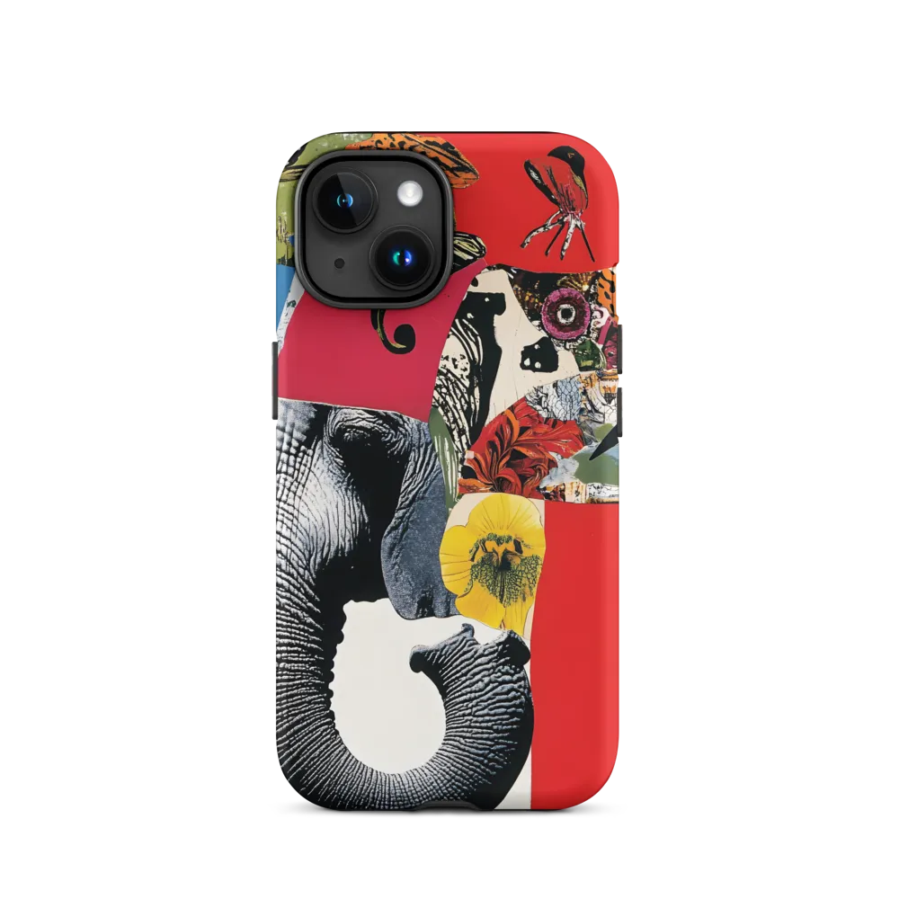 Mixed Media Elephant Collage | Phone Case