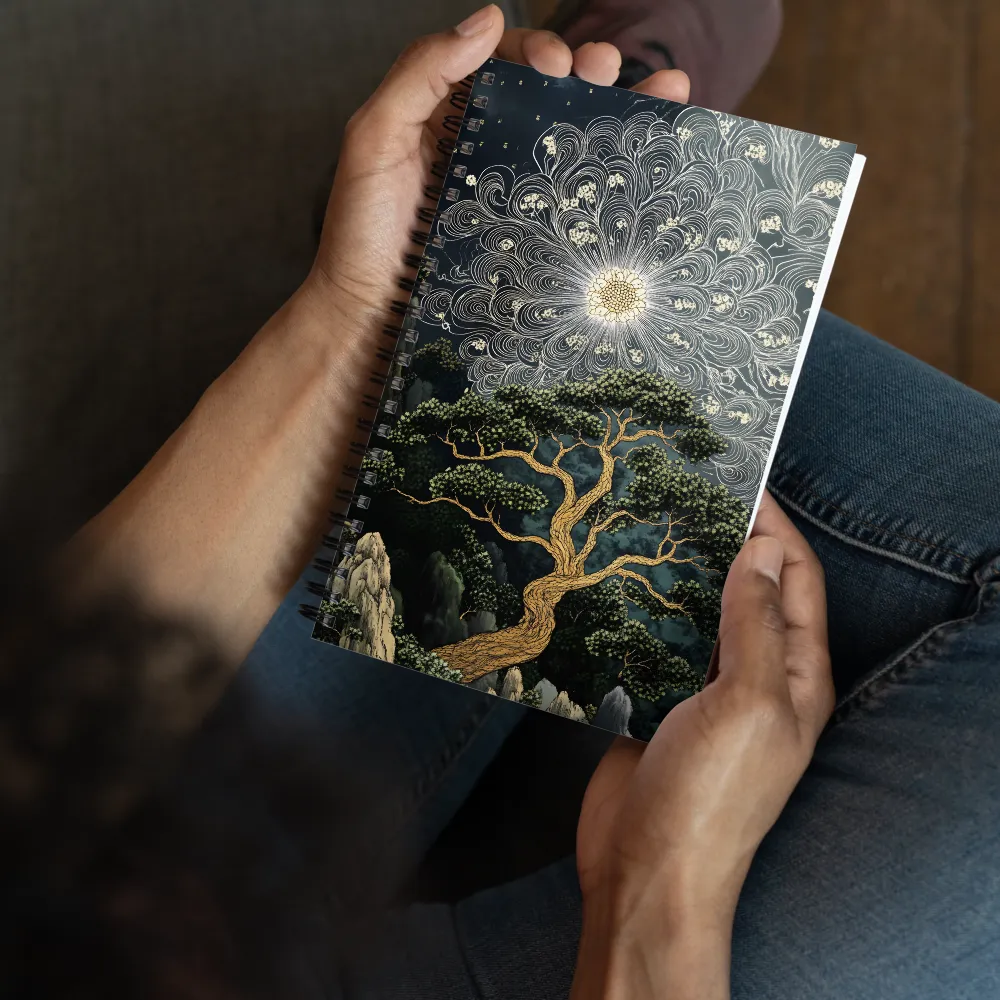 Gilded Celestial Bonsai 
 Spiral Notebook | 140 pages