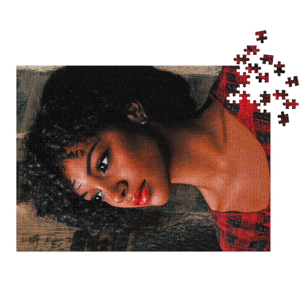 Digital Portrait of Woman with Curly Hair