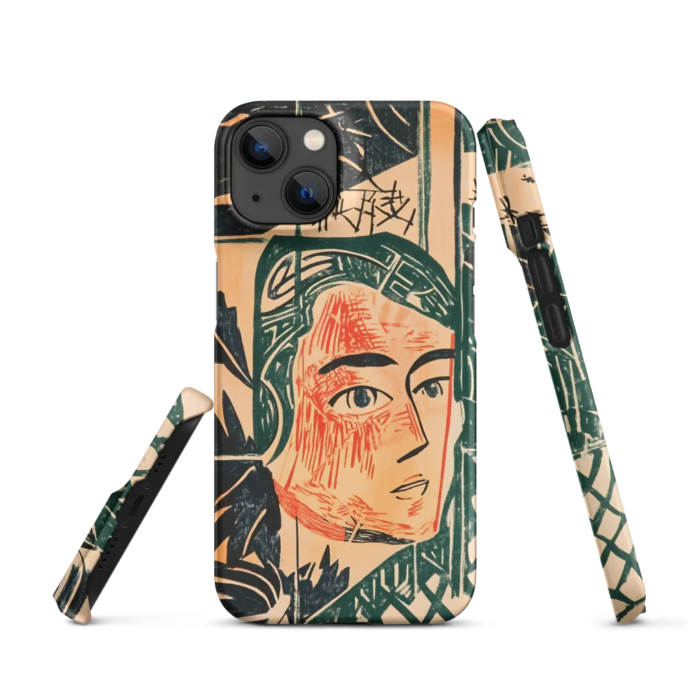 Modernist Linocut Portrait | Phone Case