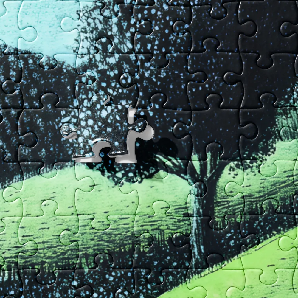 Serene Valley Engraving 
 Jigsaw Puzzle