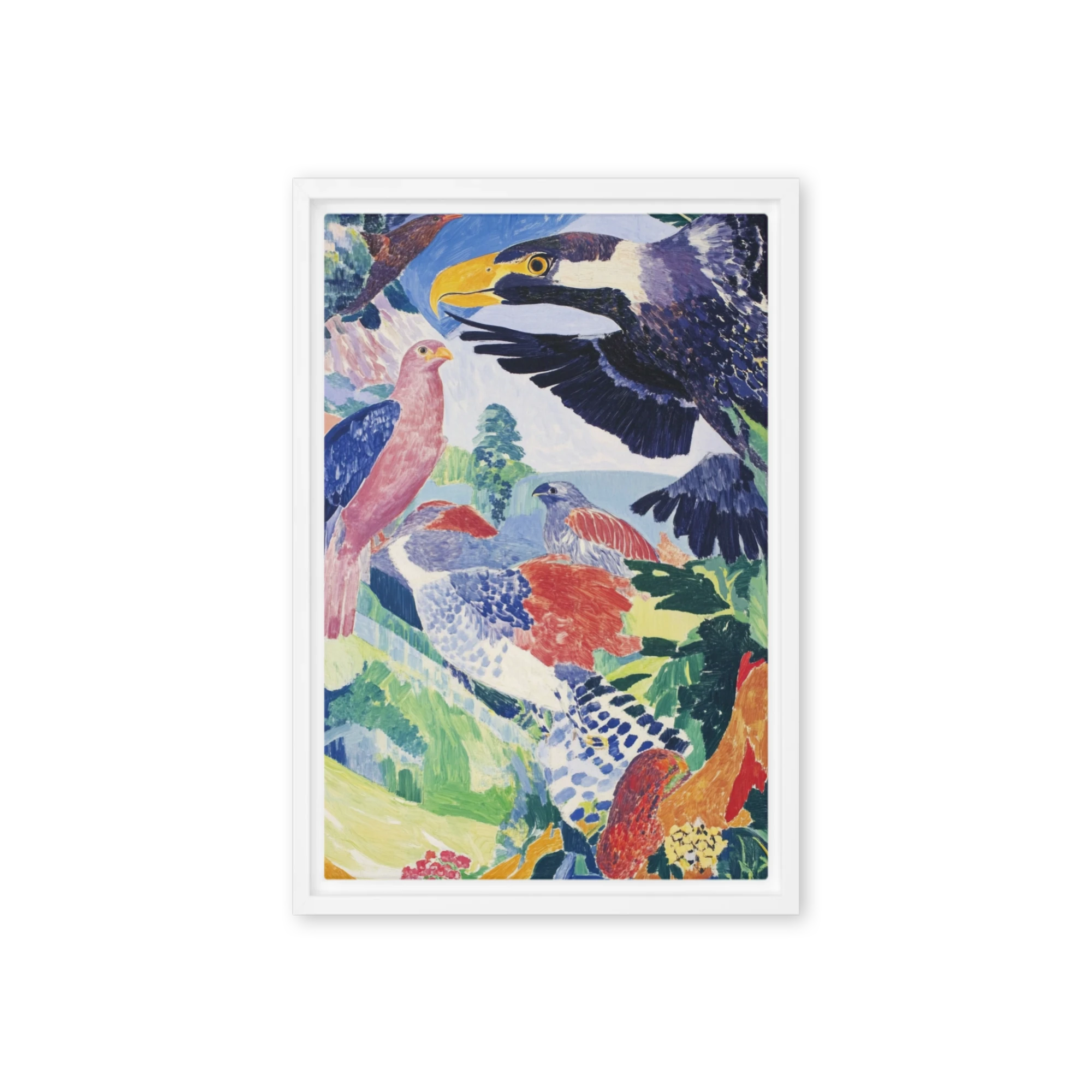 Expressionist Birds in Landscape