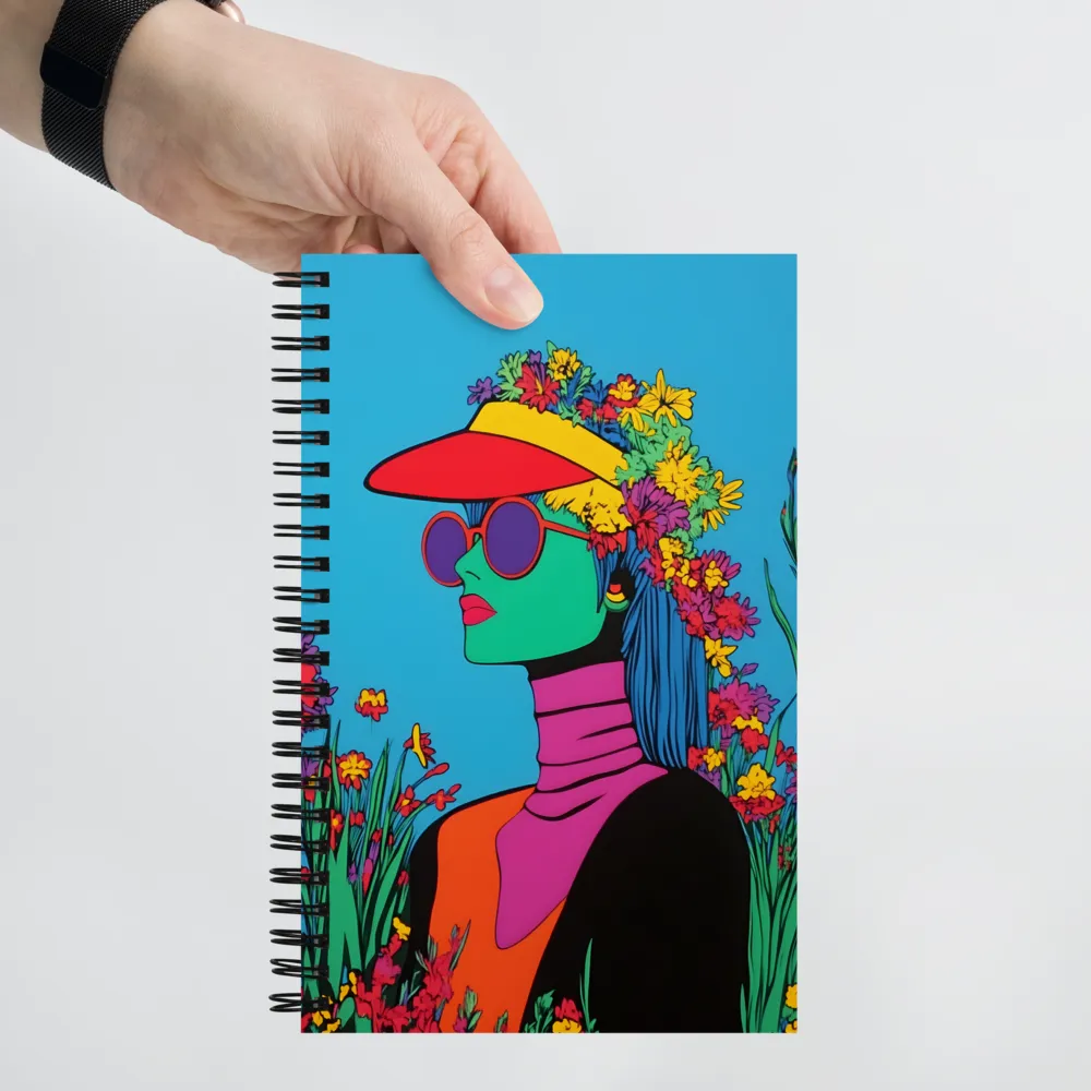 Floral Pop Art Portrait 
 Spiral Notebook | 140 pages