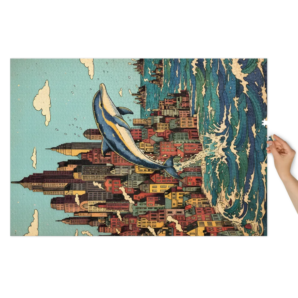 Dolphin Over City | Jigsaw Puzzles