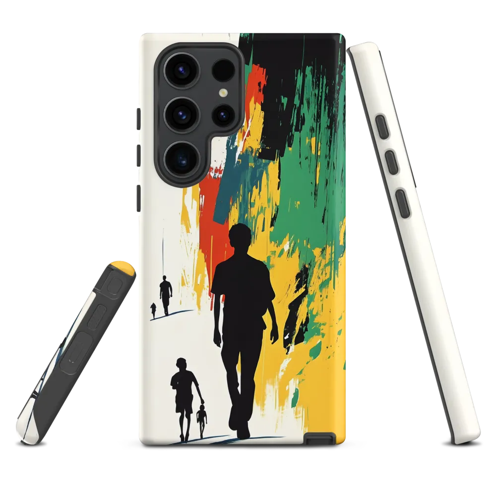 Abstract Figures Walking in Vibrant Colors | Phone Case