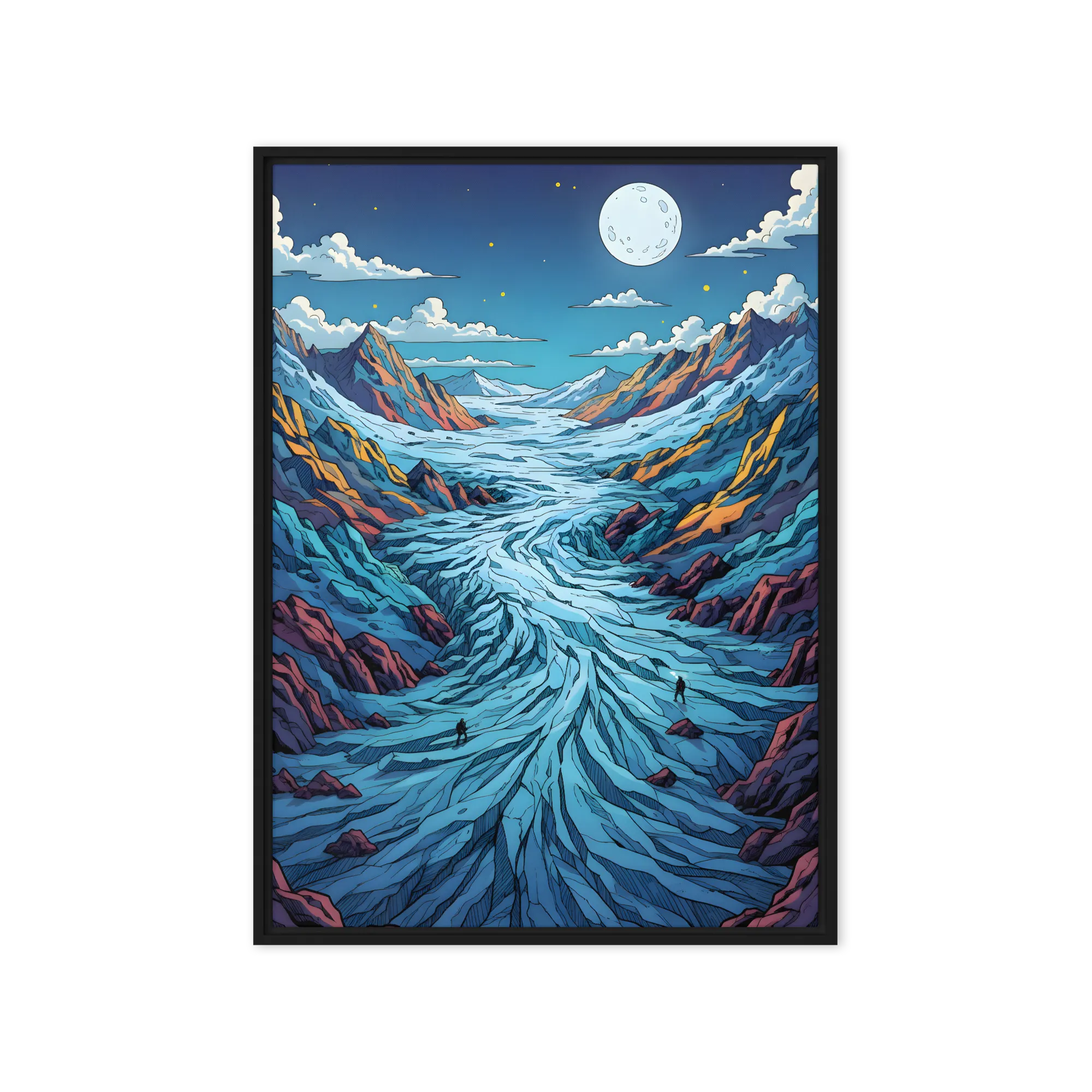 Vale Glacial Iluminado pela Lua