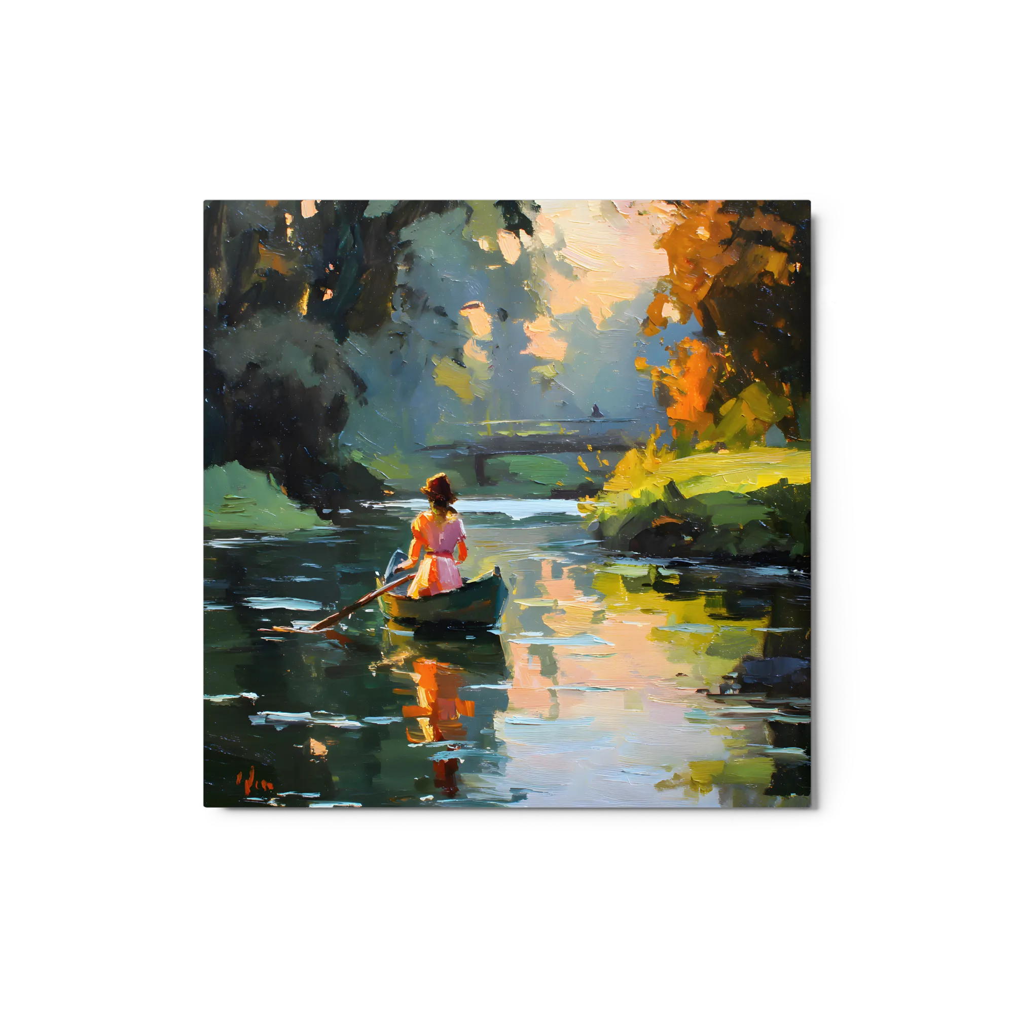 Rowing at Dusk 
 Canvas with Black Frame
