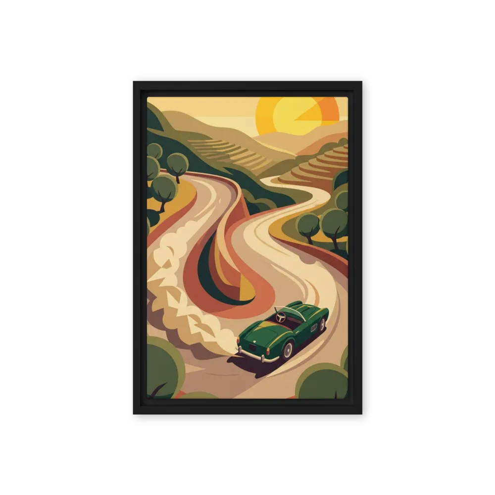 The Golden Winding Road 
 Poster with Red oak Frame | 12″x 16″