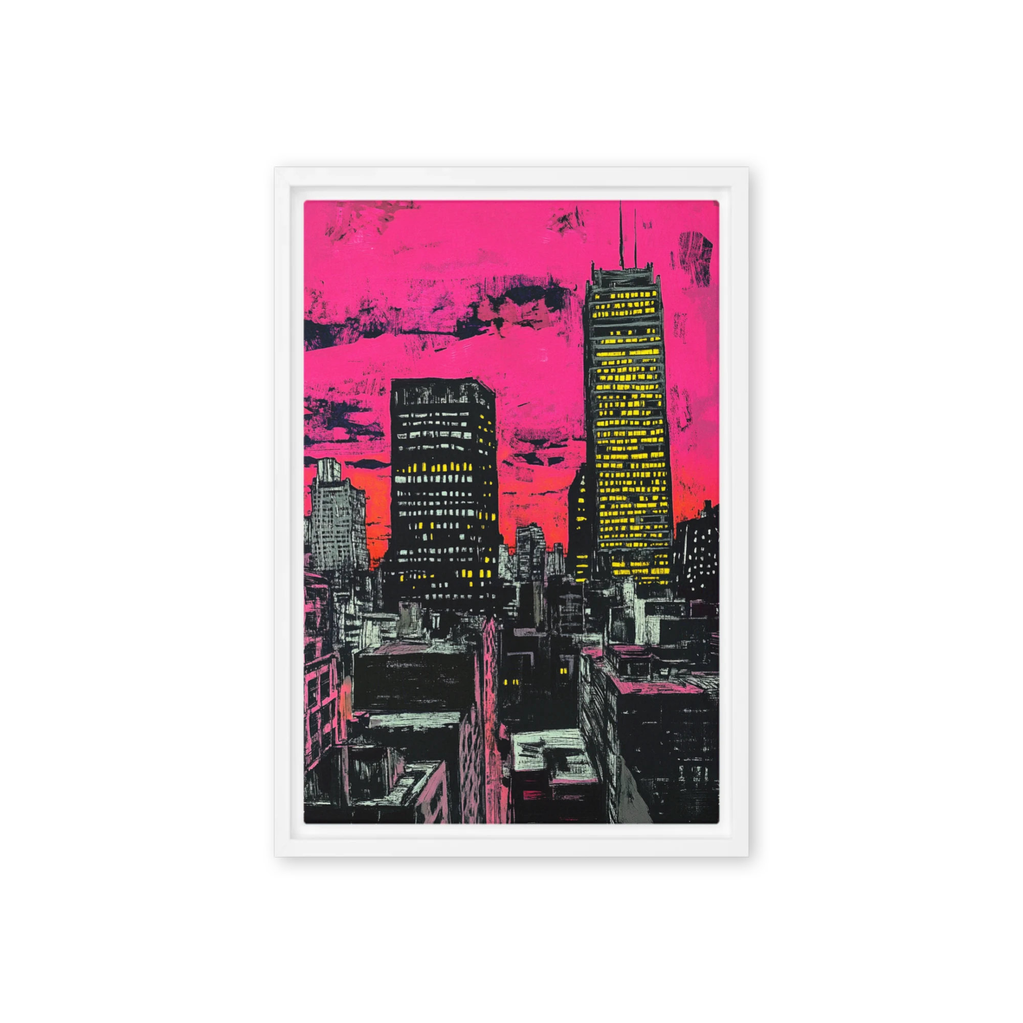 Vibrant Cityscape Illustrating Skyscrapers