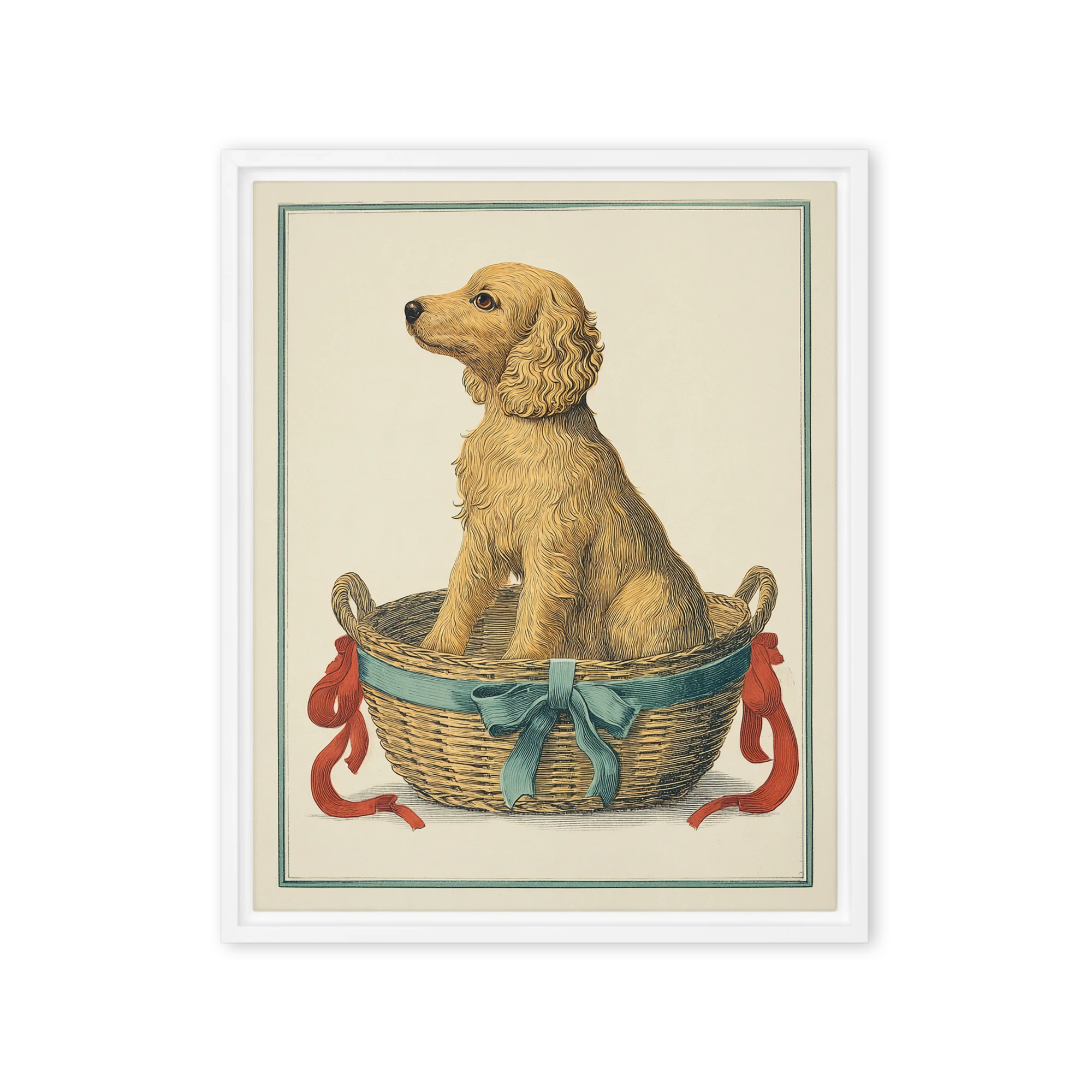 The Spaniel in the Woven Basket | Art Print