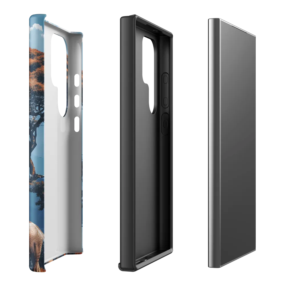 Two Elephants in a Vibrant Landscape