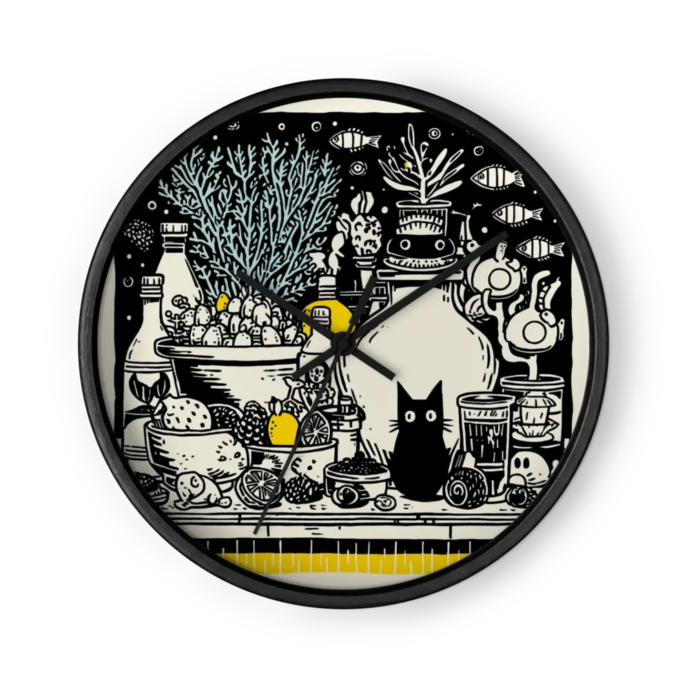 The Black Cat's Pantry | Wall Clock