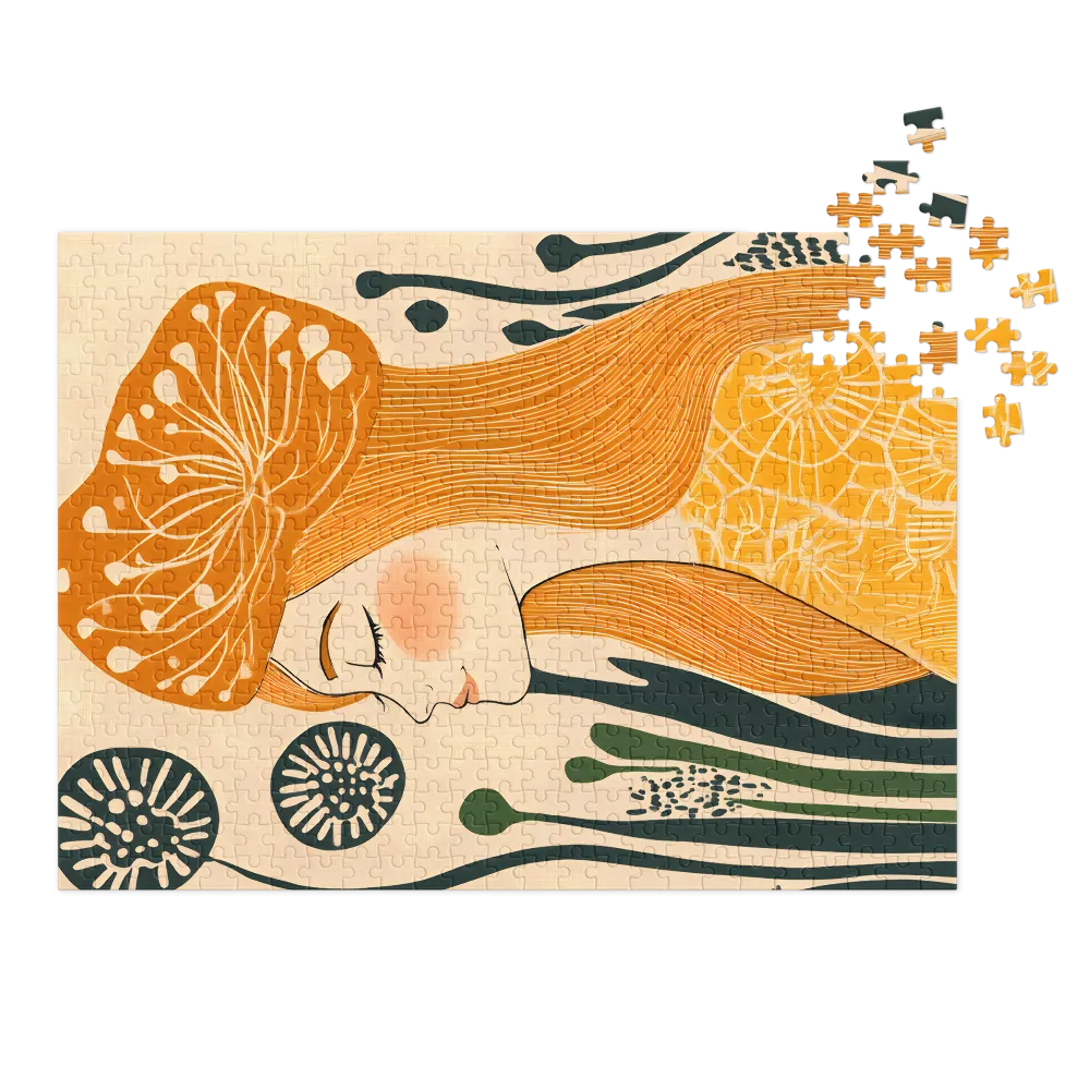 Whispering Woods Woman 
 Jigsaw Puzzle in Tin Box