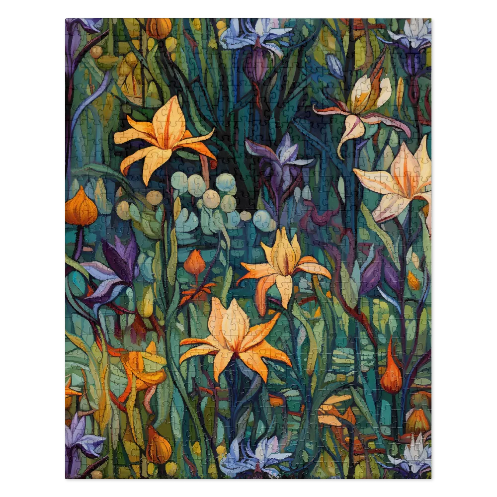 Painterly Floral Abundance 
 Jigsaw Puzzle
