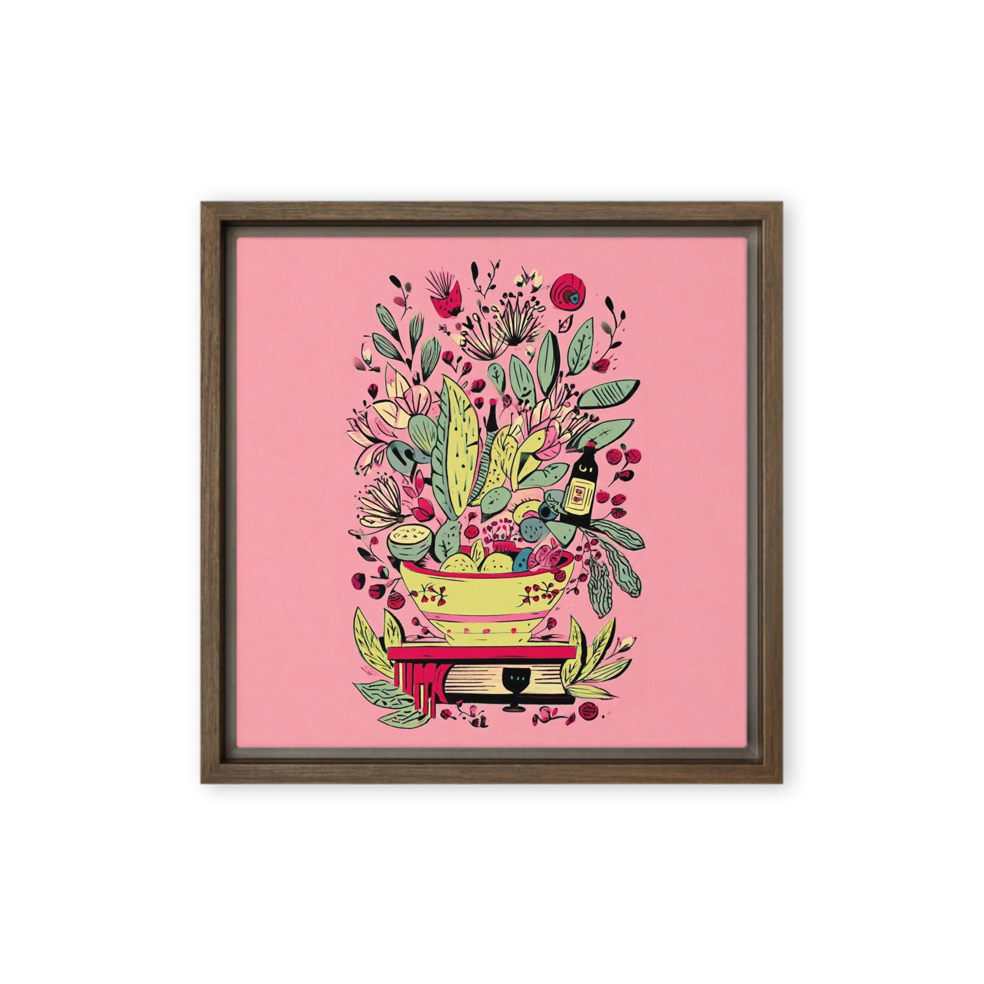 Botanical Still Life on Pink