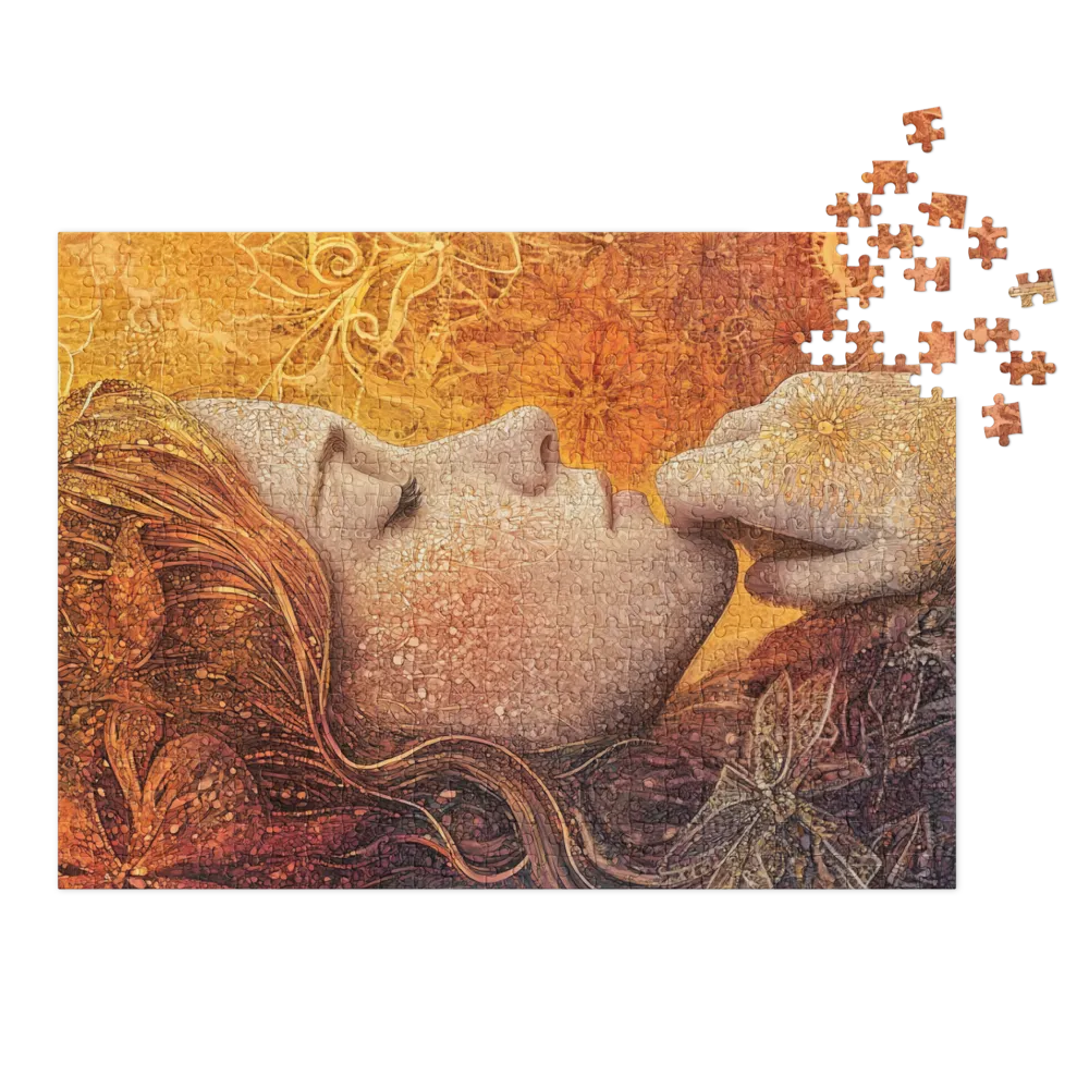 Golden Floral Dream 
 Jigsaw Puzzle in Tin Box