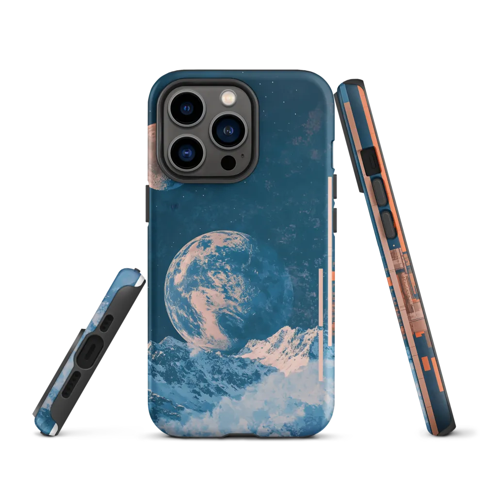 Surreal Planets Over Mountains | Phone Case