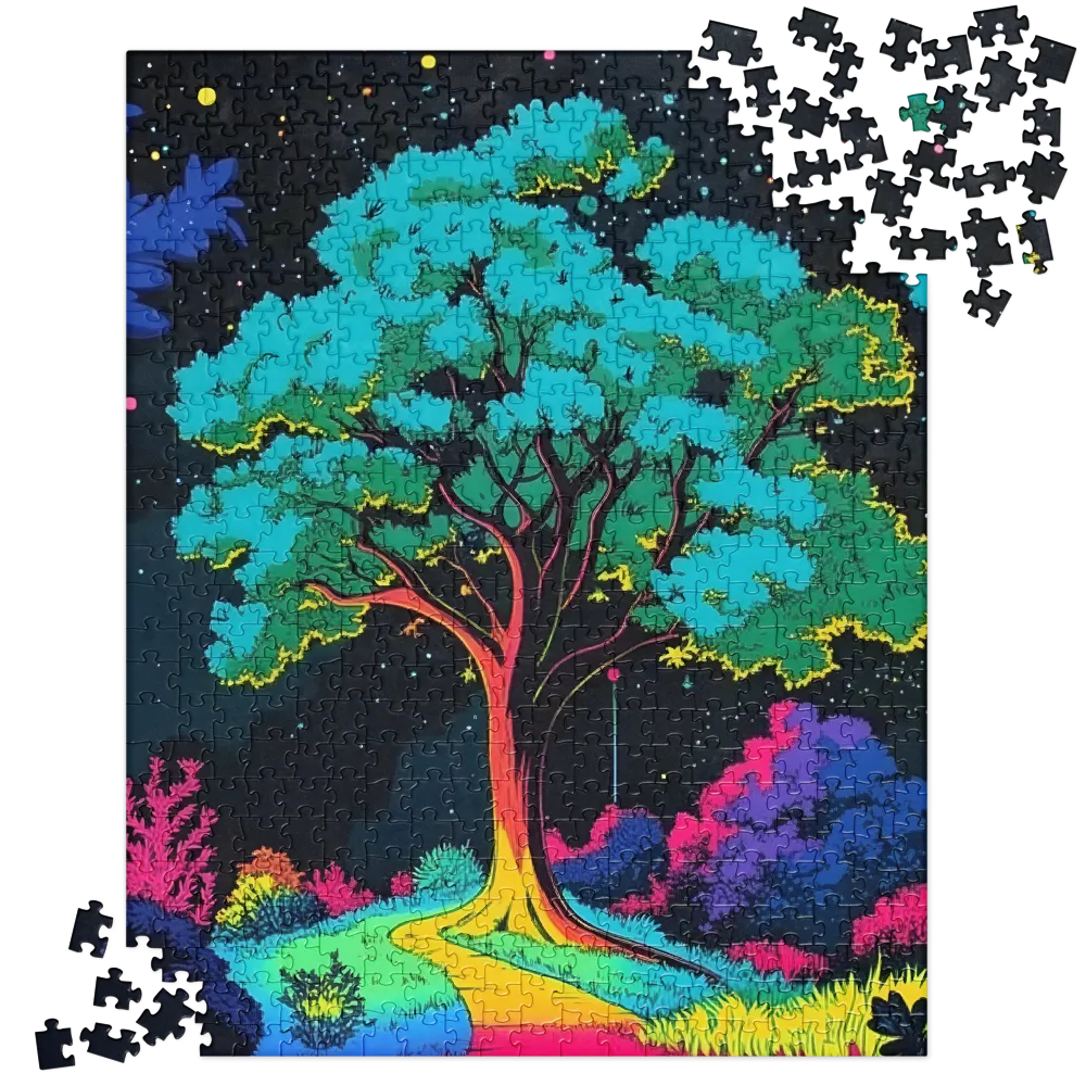 Cosmic Glow Tree Path 
 Jigsaw Puzzle