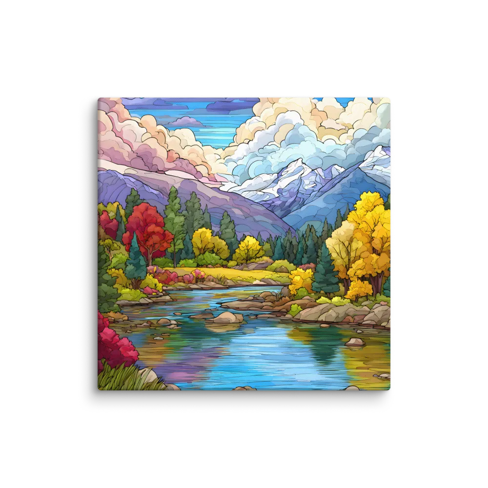 The Leaded Edge of Alpine Peaks — Stained-glass blocks