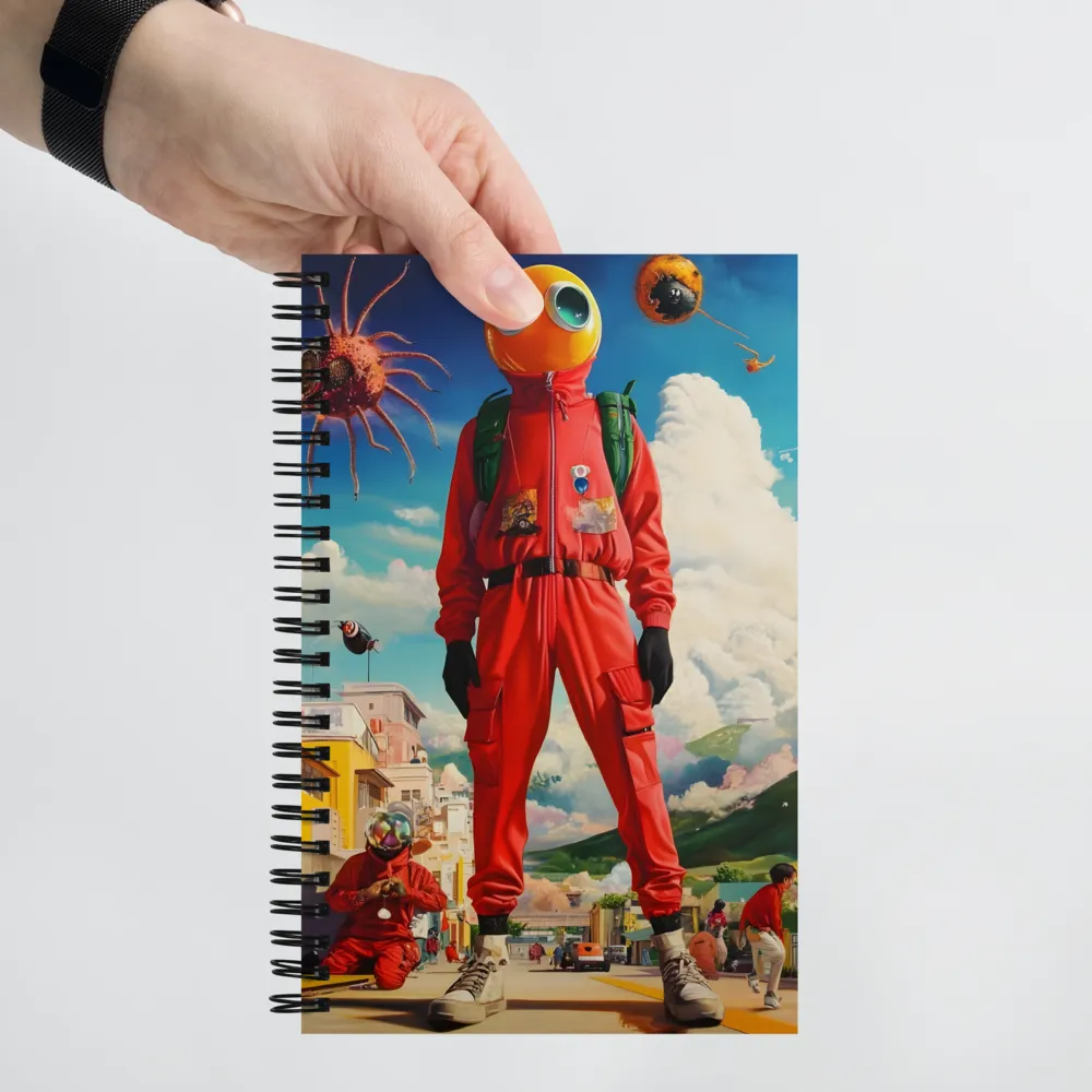 Urban Surrealism: The Goggle-Eyed Giant 
 Spiral Notebook | 140 pages