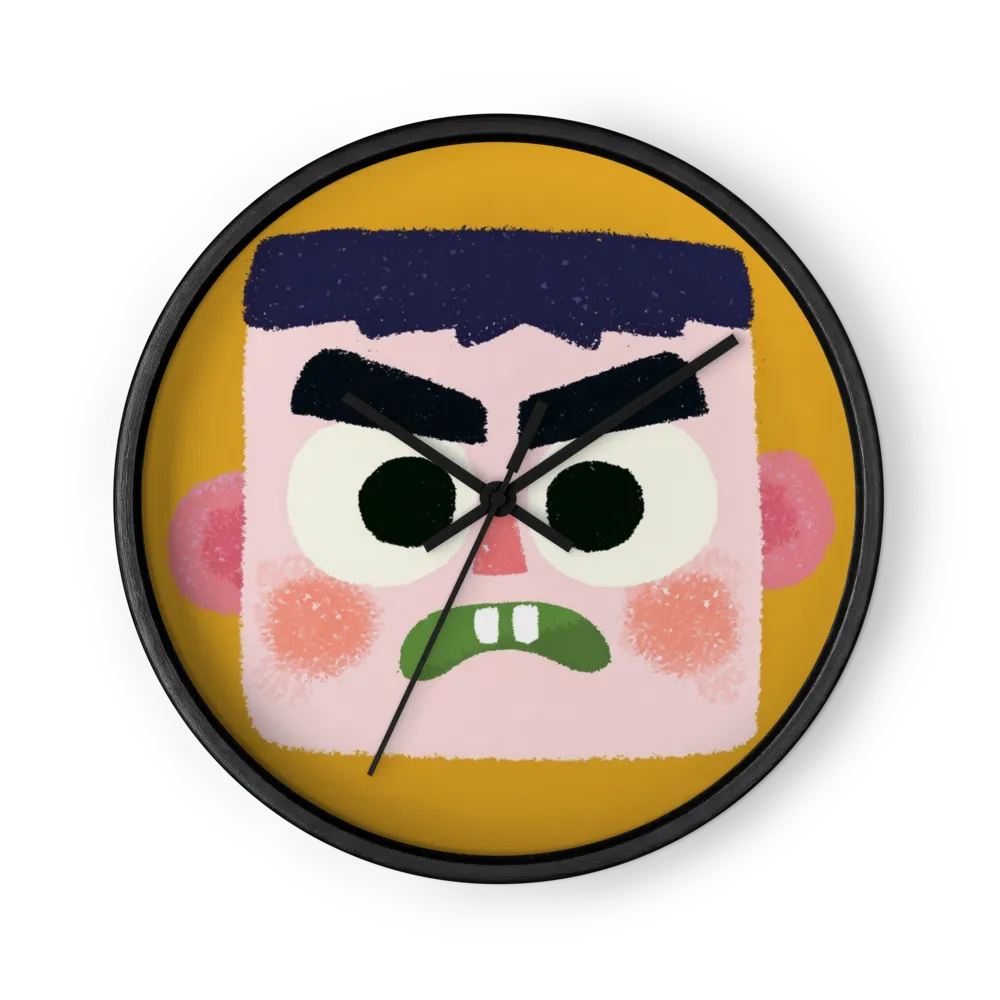 Grumpy Boy Portrait | Wall Clock
