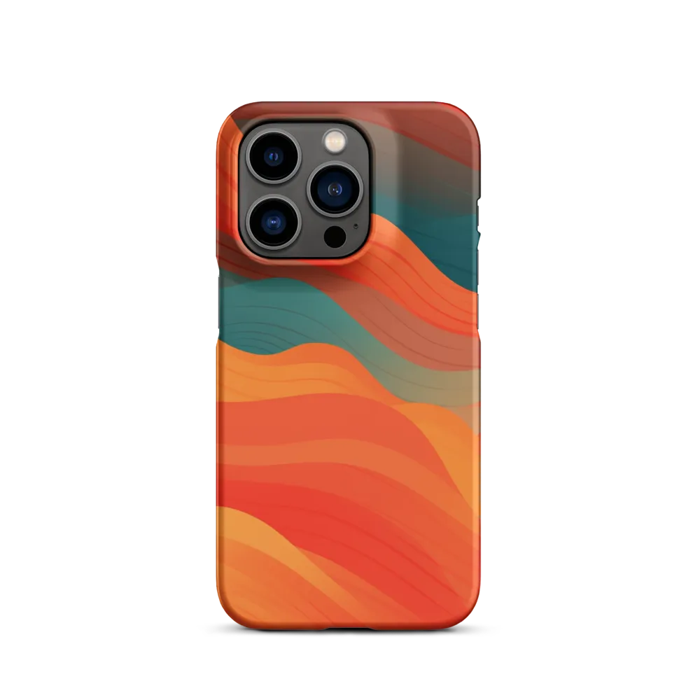 Abstract Waves in Orange and Teal | Phone Case