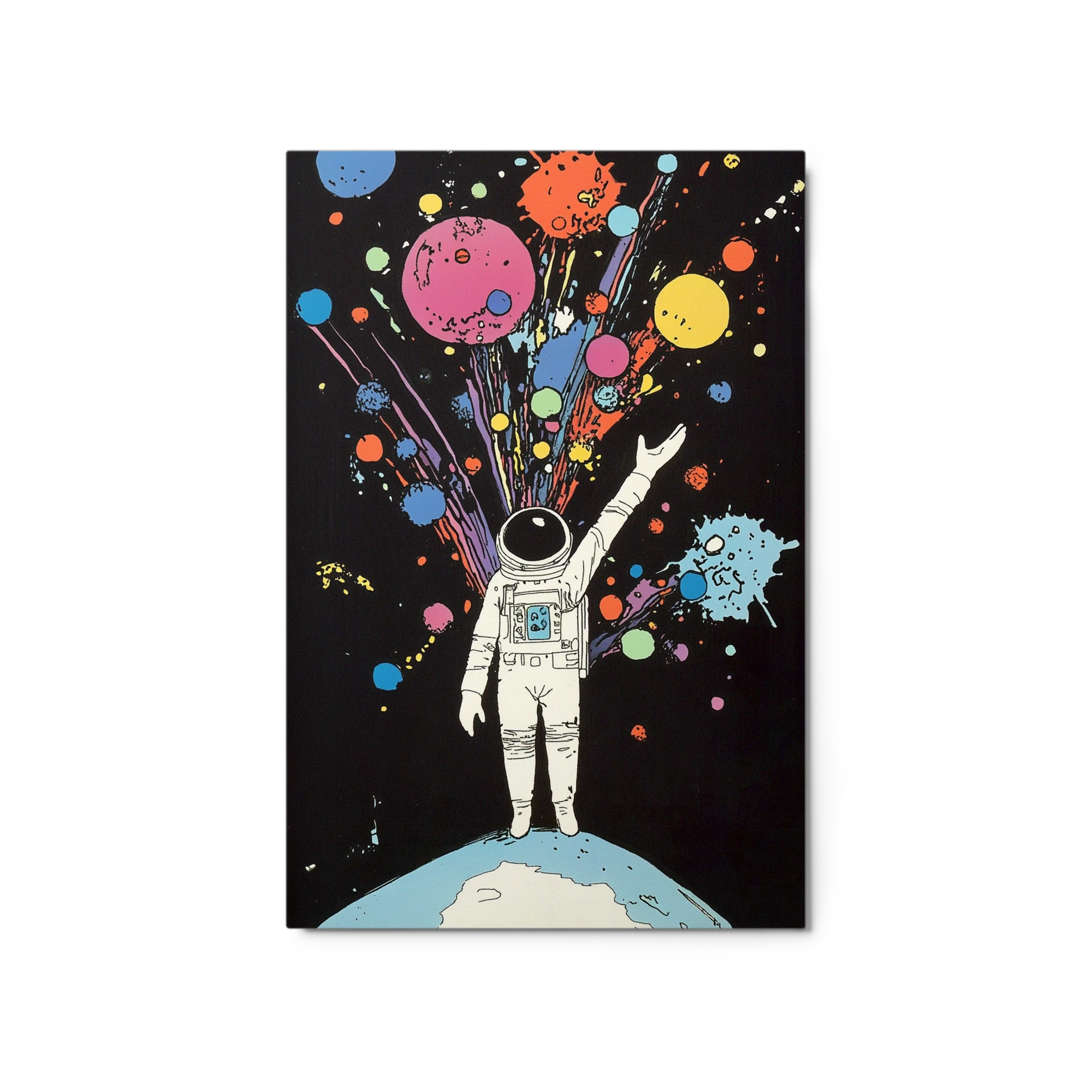 Astronaut in Colorful Space