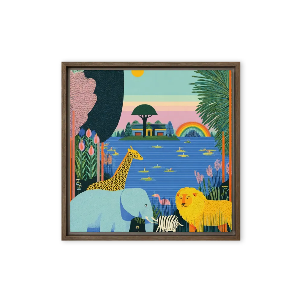 Savanna Oasis 
 Poster with Black Frame | 10″x 10″
