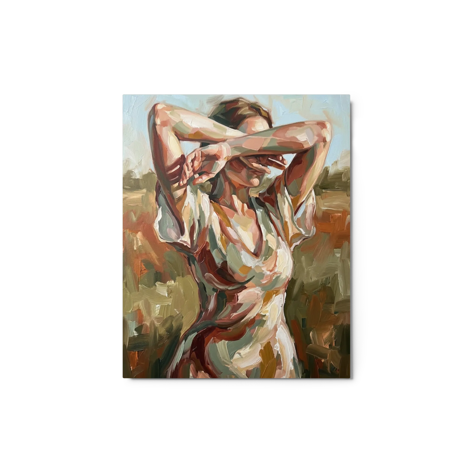 Sun-Kissed Brushstrokes 
 Canvas with White Frame