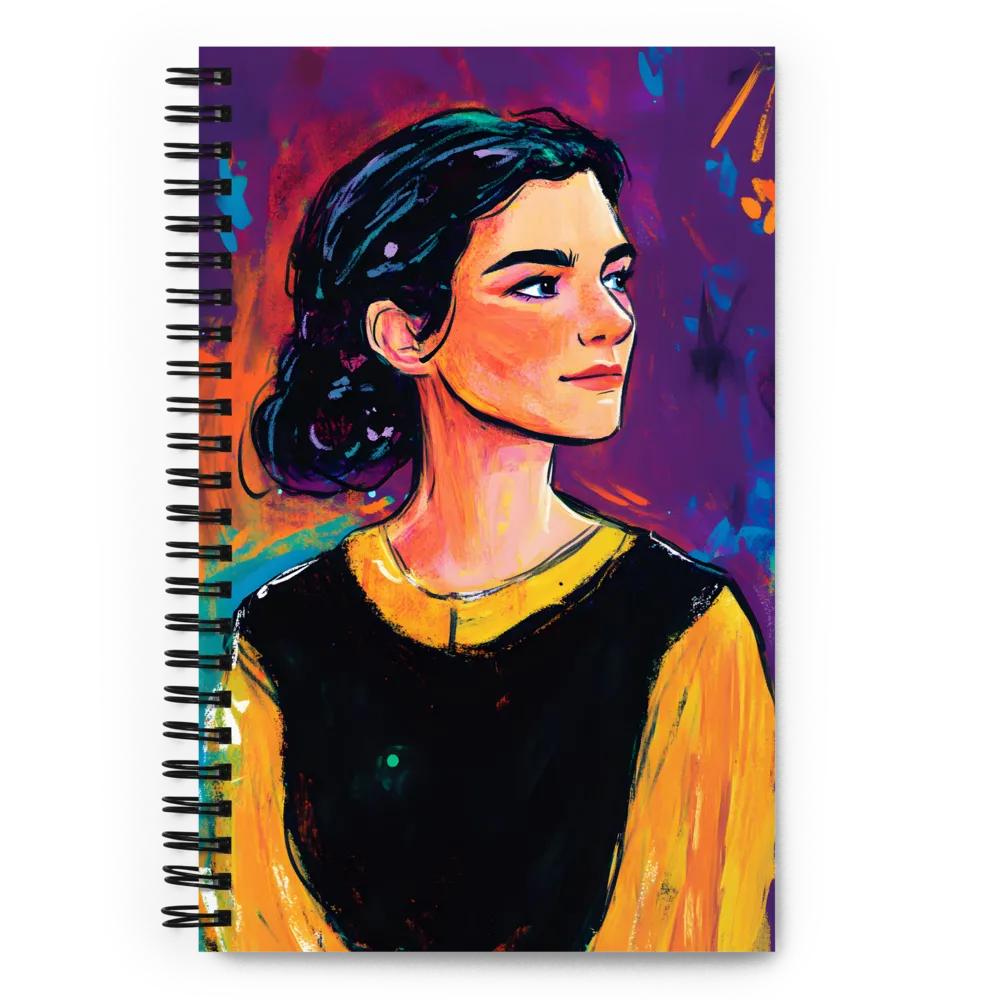 Contemplative Portrait in Vibrant Hues 
 Spiral Notebook | 140 pages
