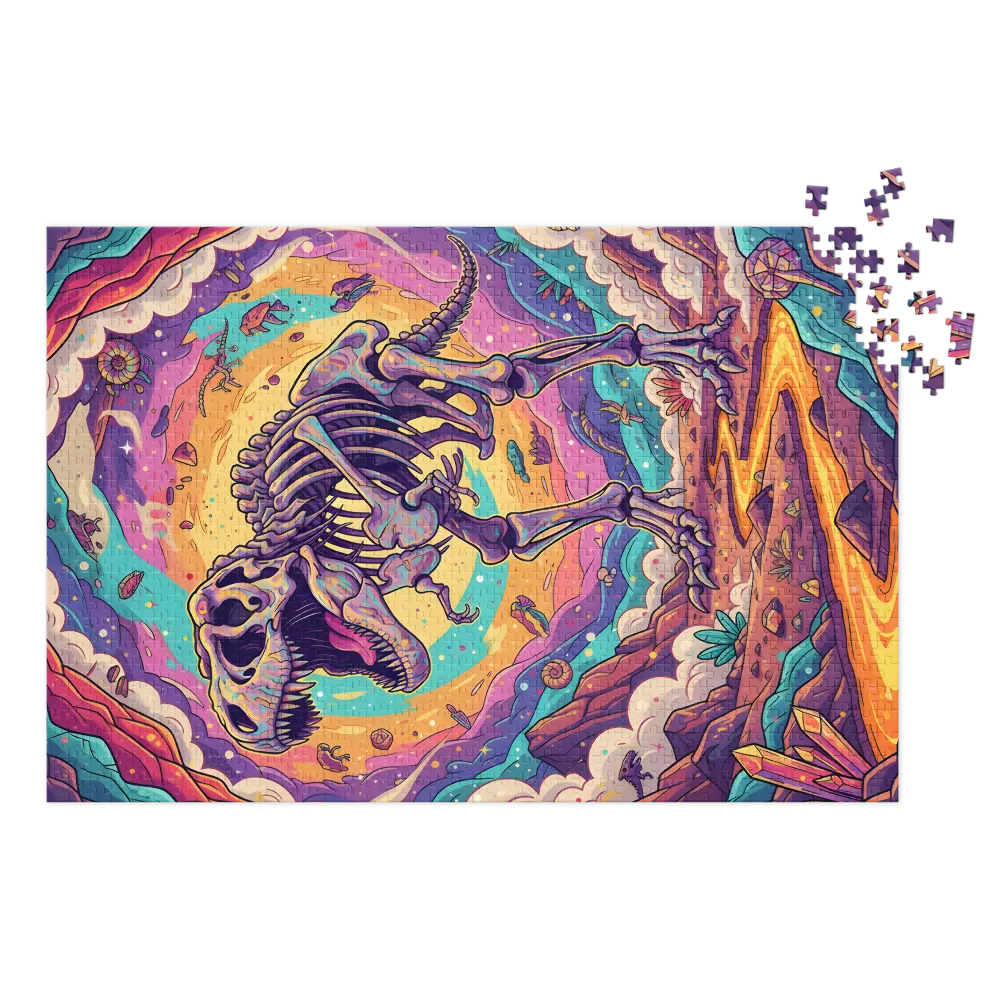 Psychedelic T. rex Skeleton