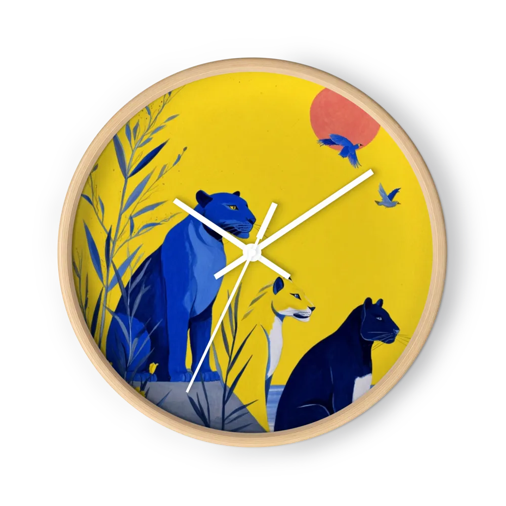 Three Guardians under the Red Sun | Wall Clock