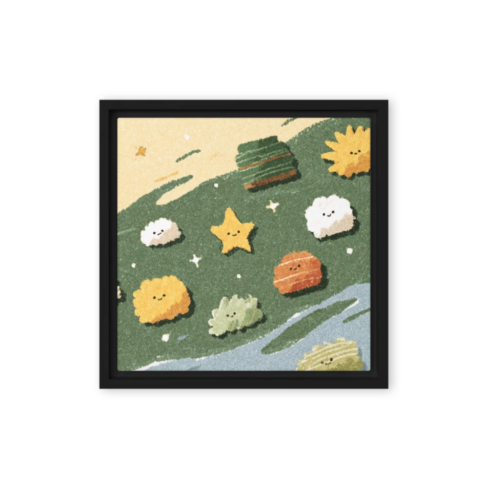 Smiling Stars and Clouds | Art Print