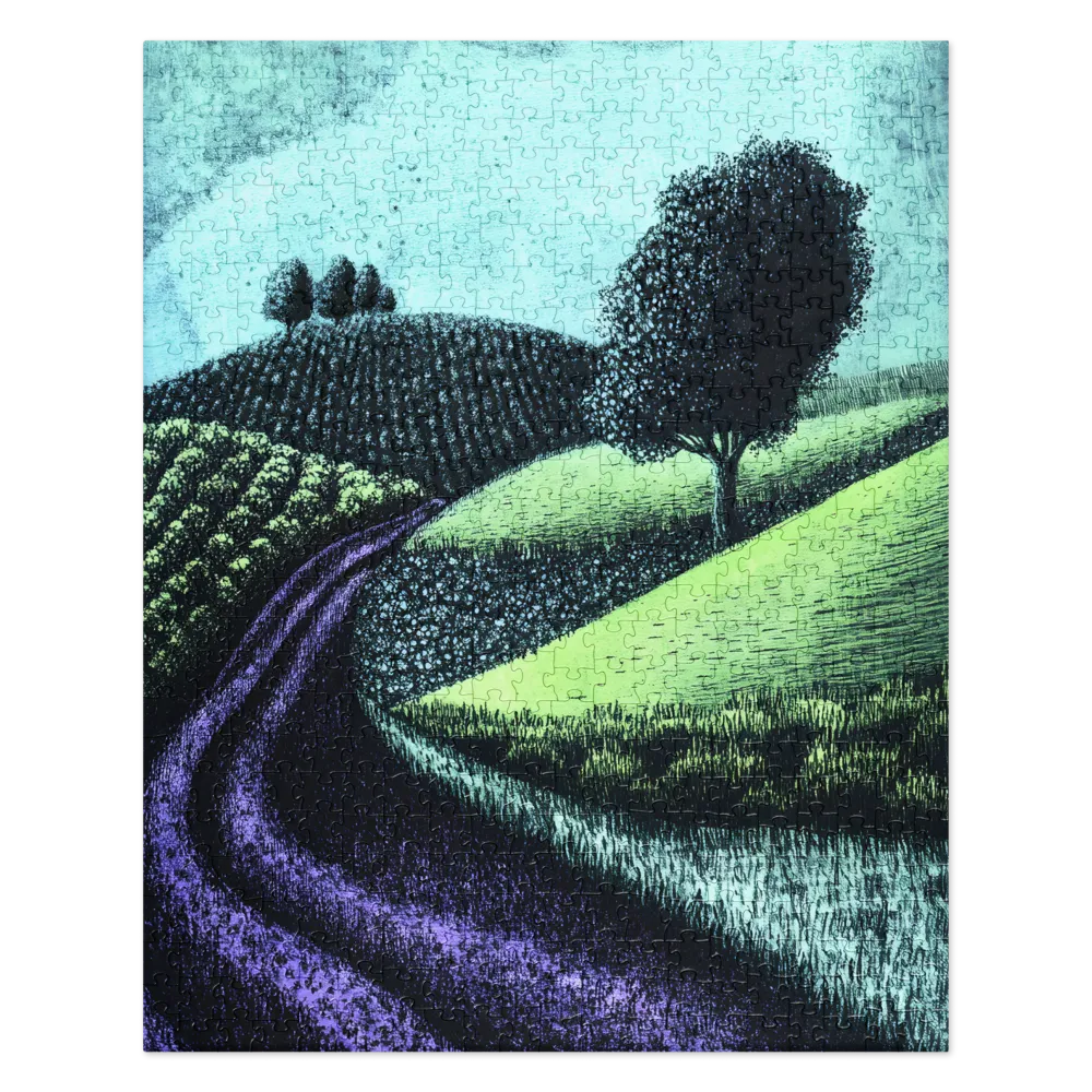 Serene Valley Engraving 
 Jigsaw Puzzle