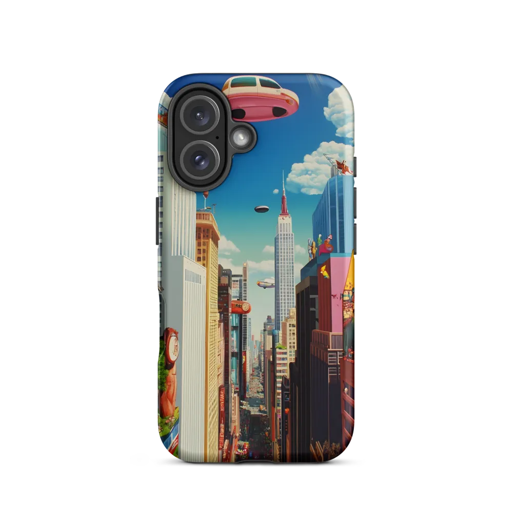 Surreal Cityscape with Flying Cars | Phone Case