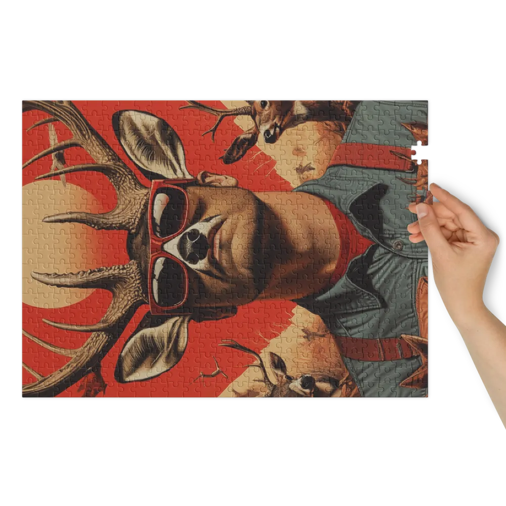 Surreal Man with Deer Antlers | Jigsaw Puzzle (252/520 pieces)