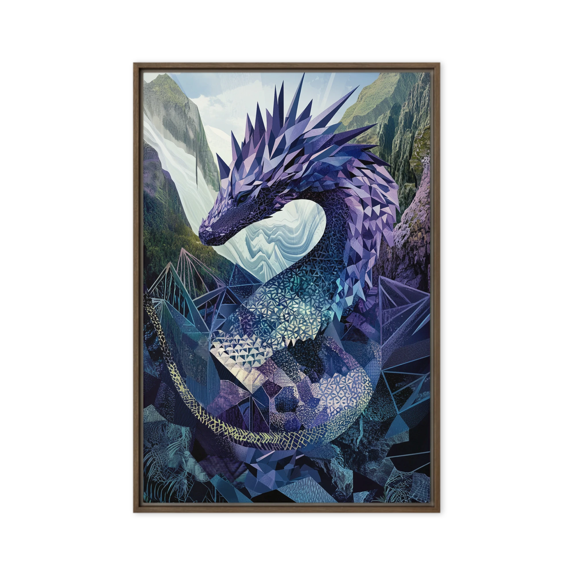 Polygonal Dragon Mountains | Art Print