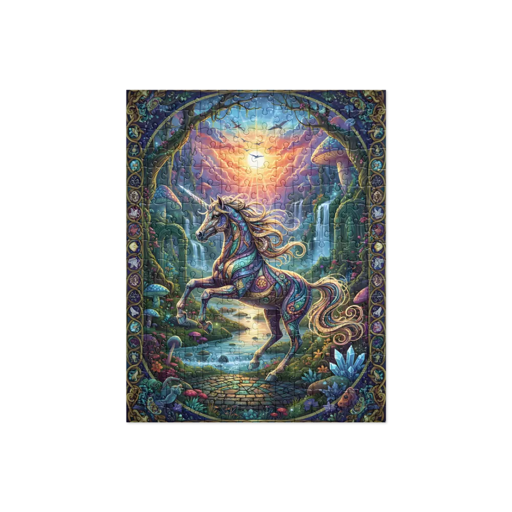 Mosaic Unicorn 
 Jigsaw Puzzle