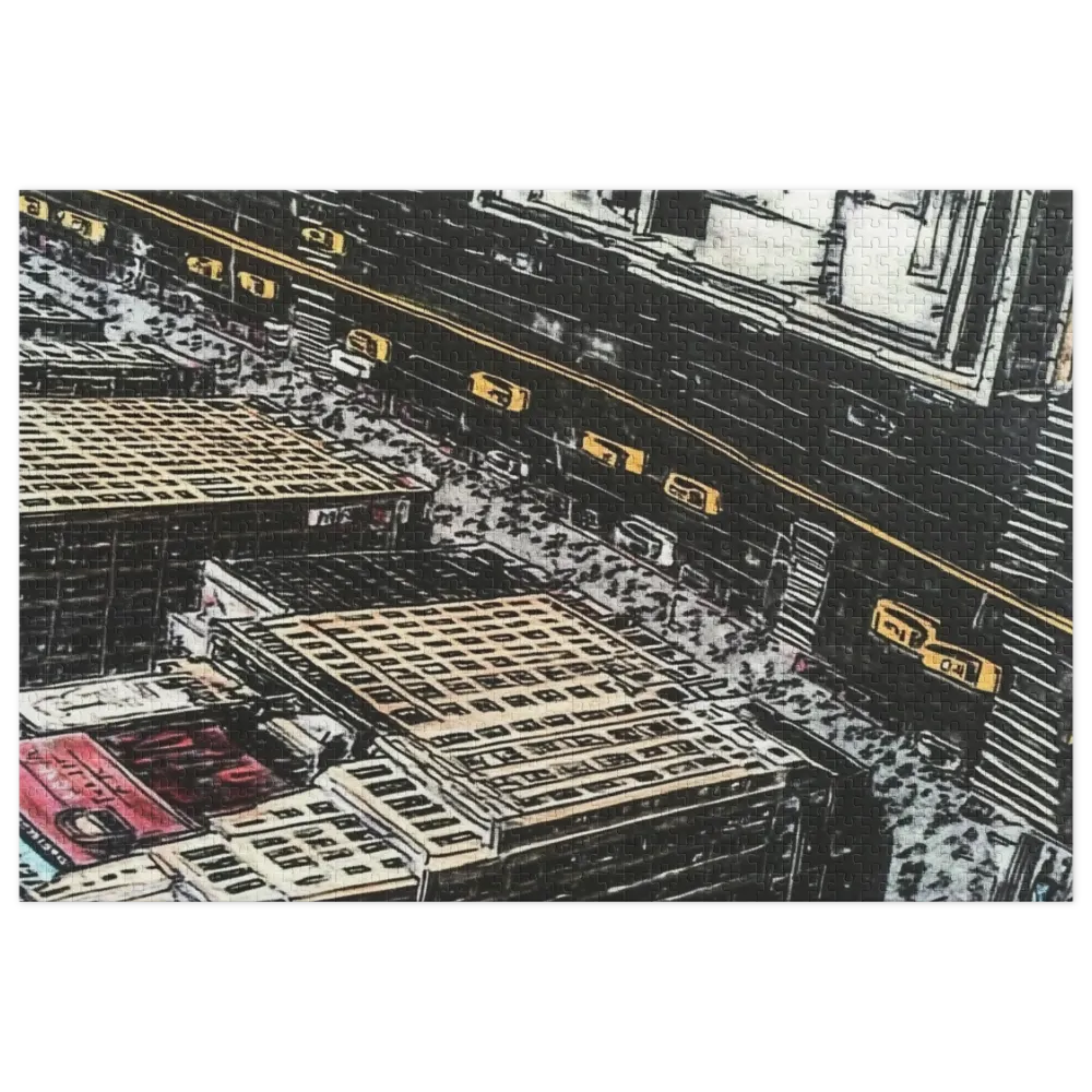 Aerial Cityscape with Yellow Taxis | Jigsaw Puzzle (252/520 pieces)