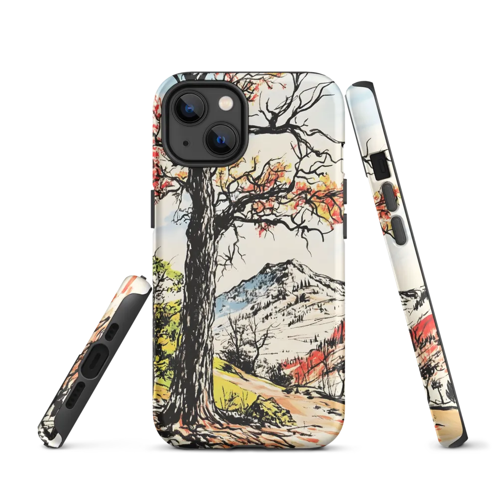 Autumn Tree Landscape Illustration | Phone Case