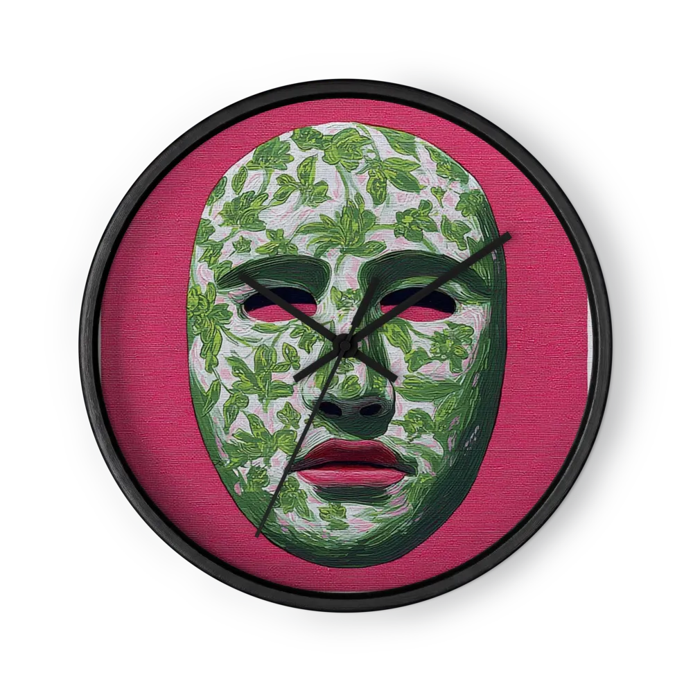 Botanical Mask in Pink | Wall Clock