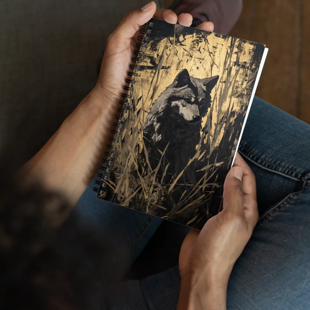 Golden Wolf in Reeds 
 Spiral Notebook | 140 pages