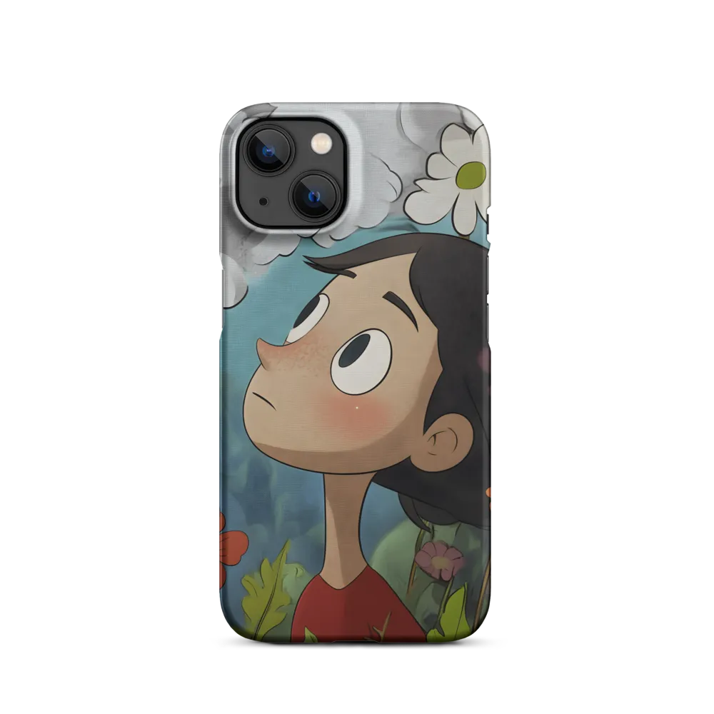 Girl Surrounded by Flowers | Phone Case