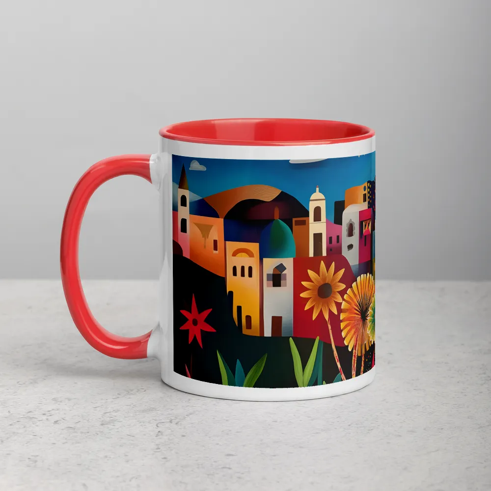 Sol y Luna Village 
 Mug with Blue inside
