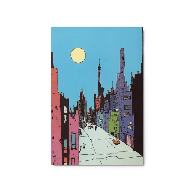 Stylized Urban Moonscape | Art Print