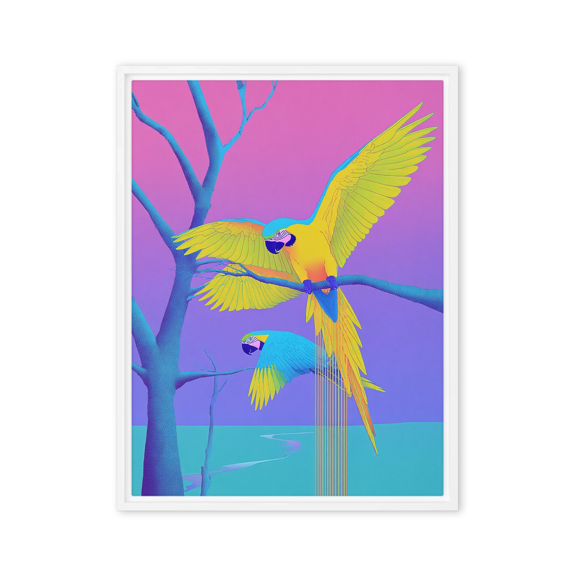 Neon Macaw Symphony | Art Print