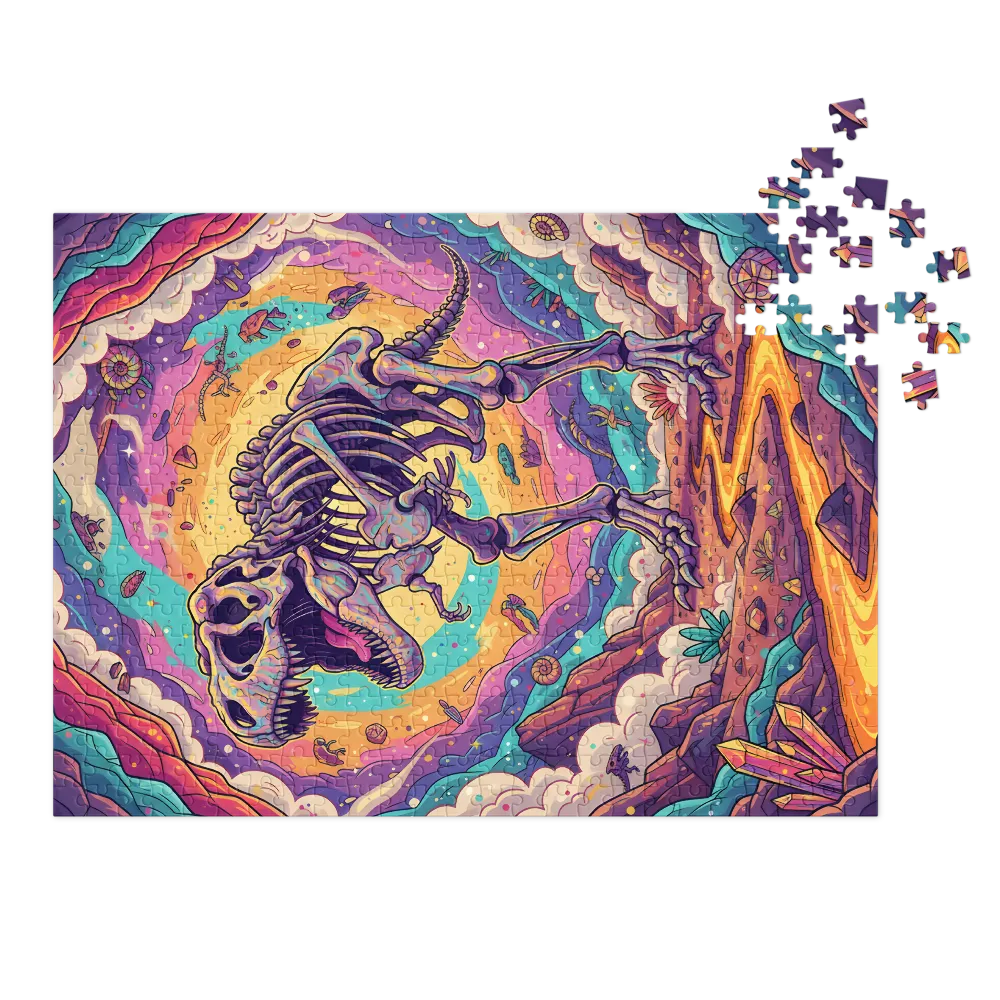 Psychedelic T. rex Skeleton