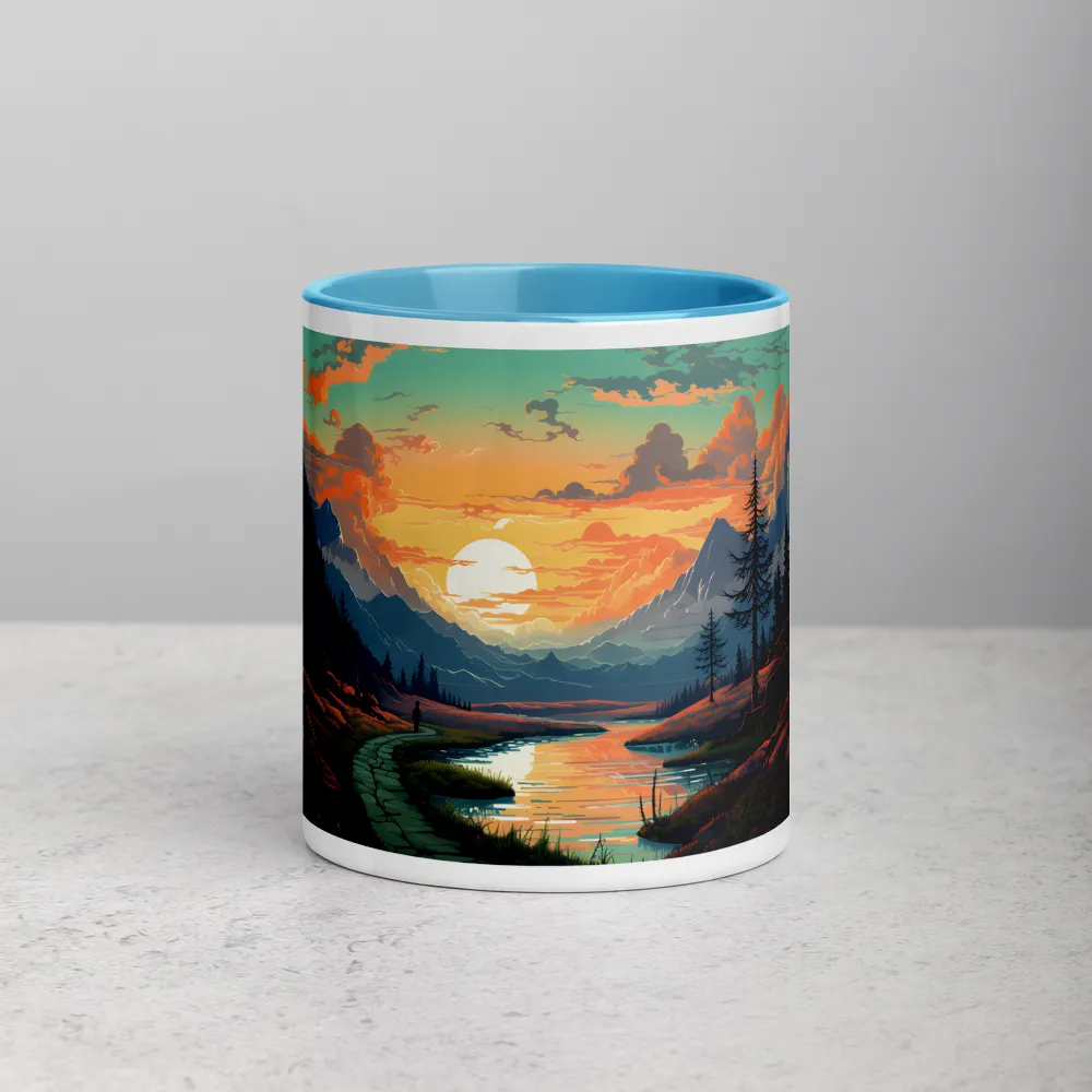 Golden Hour Pathway 
 Mug with Red inside