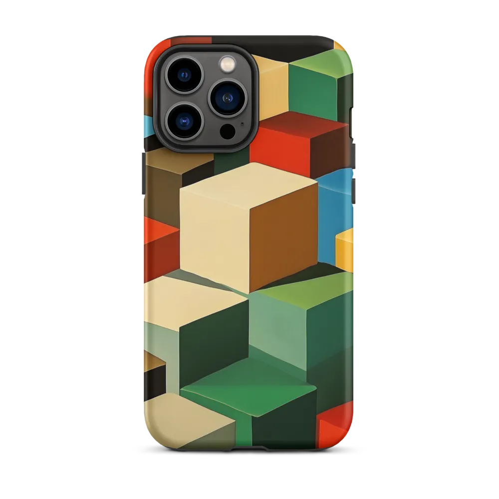 Geometric Blocks Abstract Painting | Phone Case